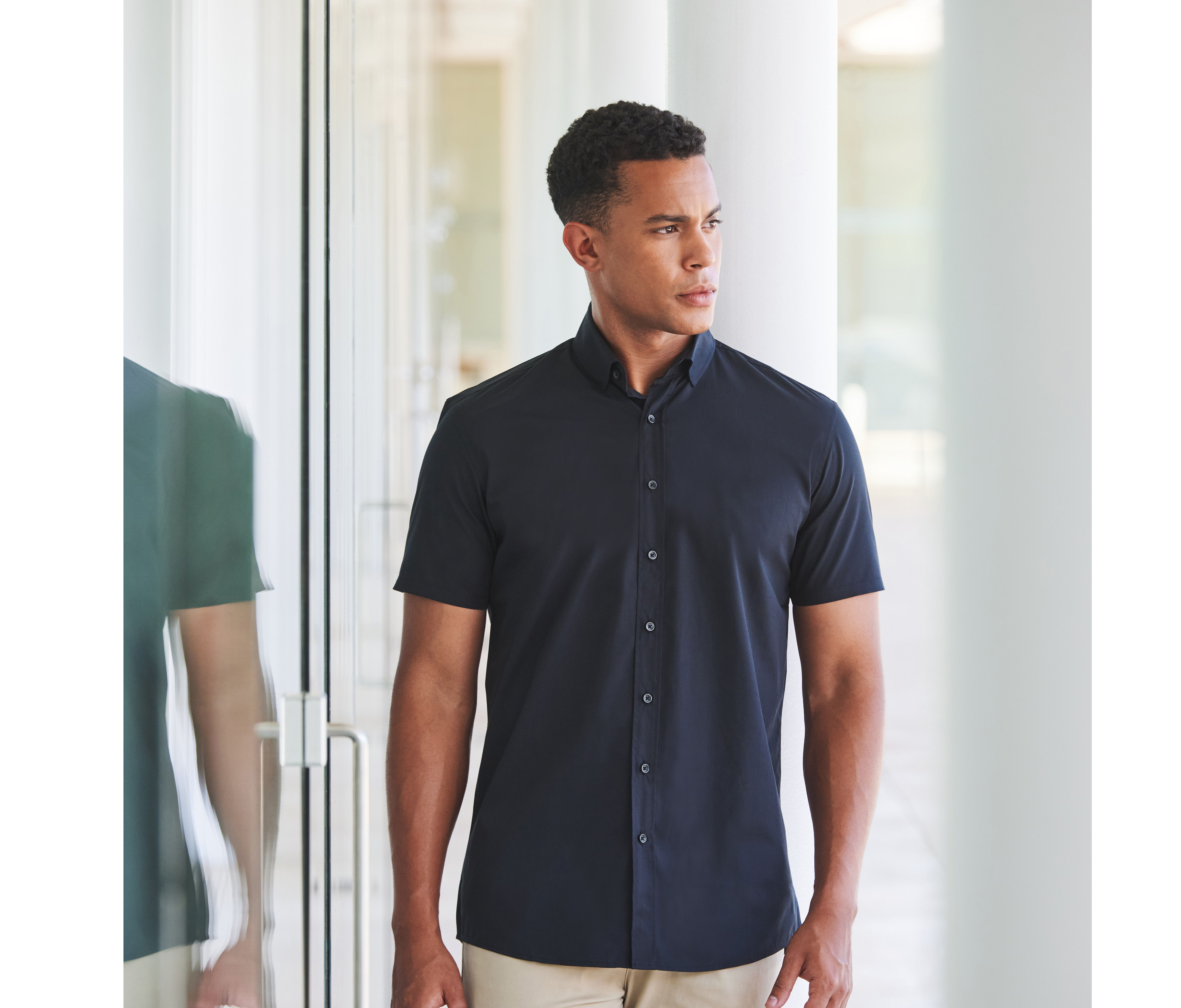 MEN'S SHORT SLEEVED 'COTTON FEEL' COOLPLUS® SHIRT