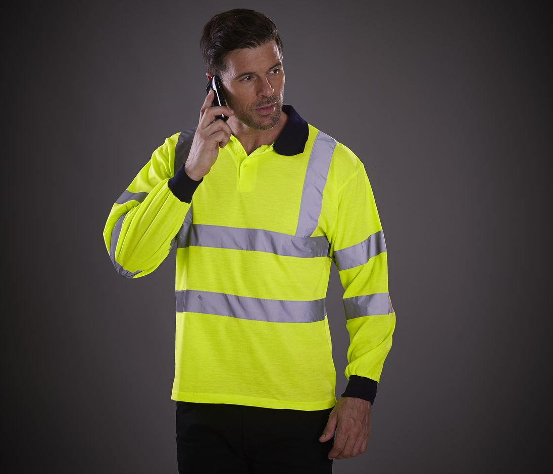 HI-VIS LONG SLEEVE POLO