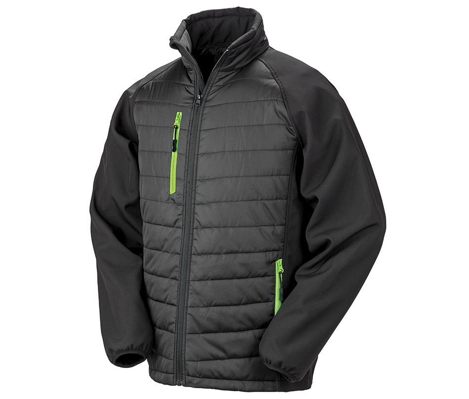 BLACK COMPASS PADDED SOFTSHELL JACKET